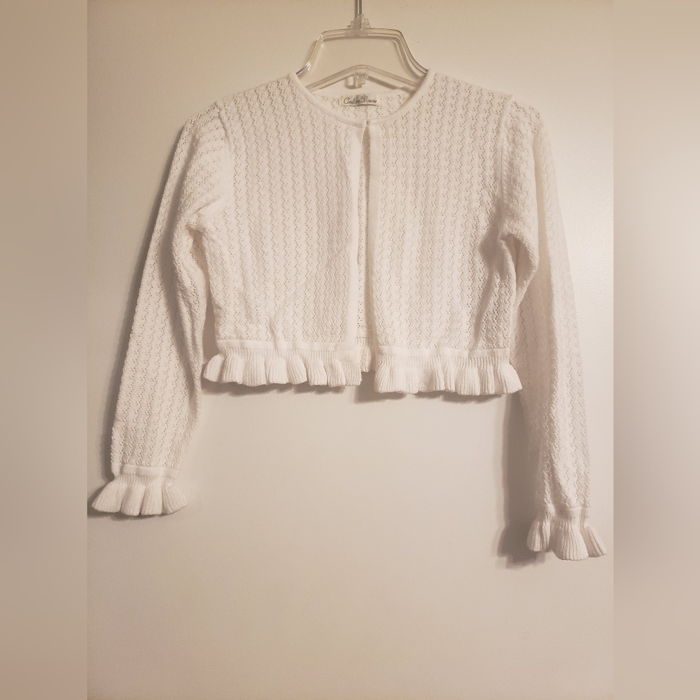 White cardigan sweater